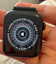 Apple Watch Series 5 44mm GPS Black Stainless Steel Case Black Mesh Band