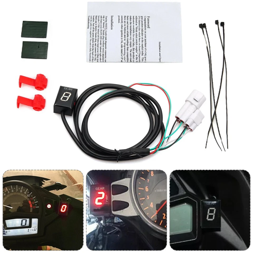 Motorrad Ganganzeige Rot LED Anzeige- für Yamaha Fz6 Fz1 YZF-R6/R1 Mt01 Xj6 Xjr - Bild 2 von 4