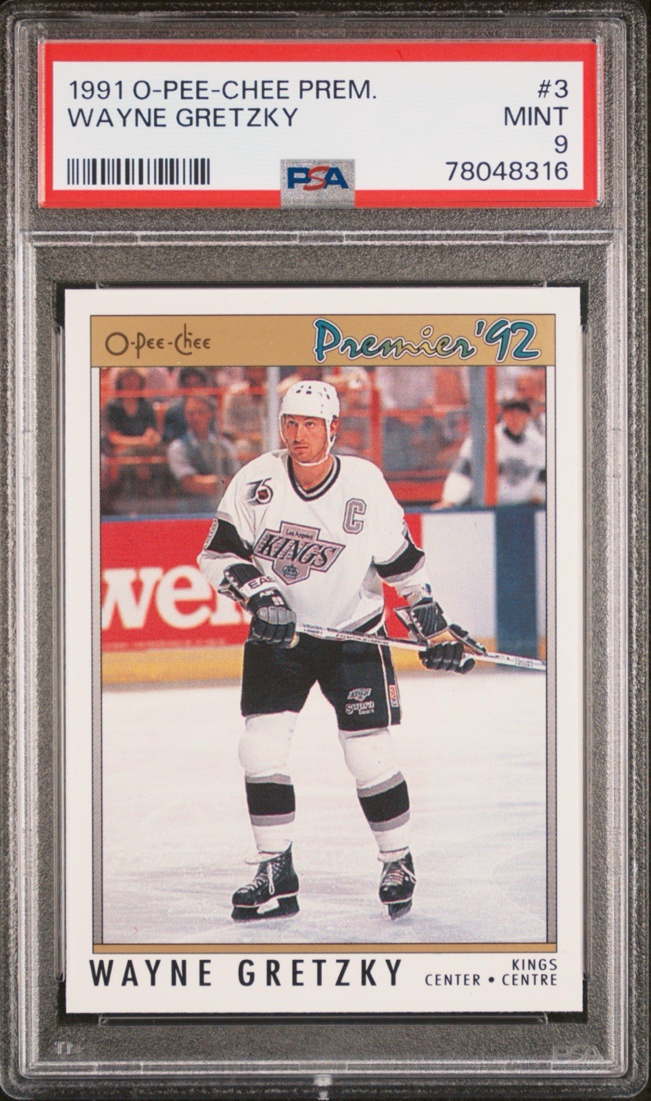1991 O-Pee-Chee Premier Wayne Gretzky #3 PSA 9 Mint HOF Los Angeles Kings