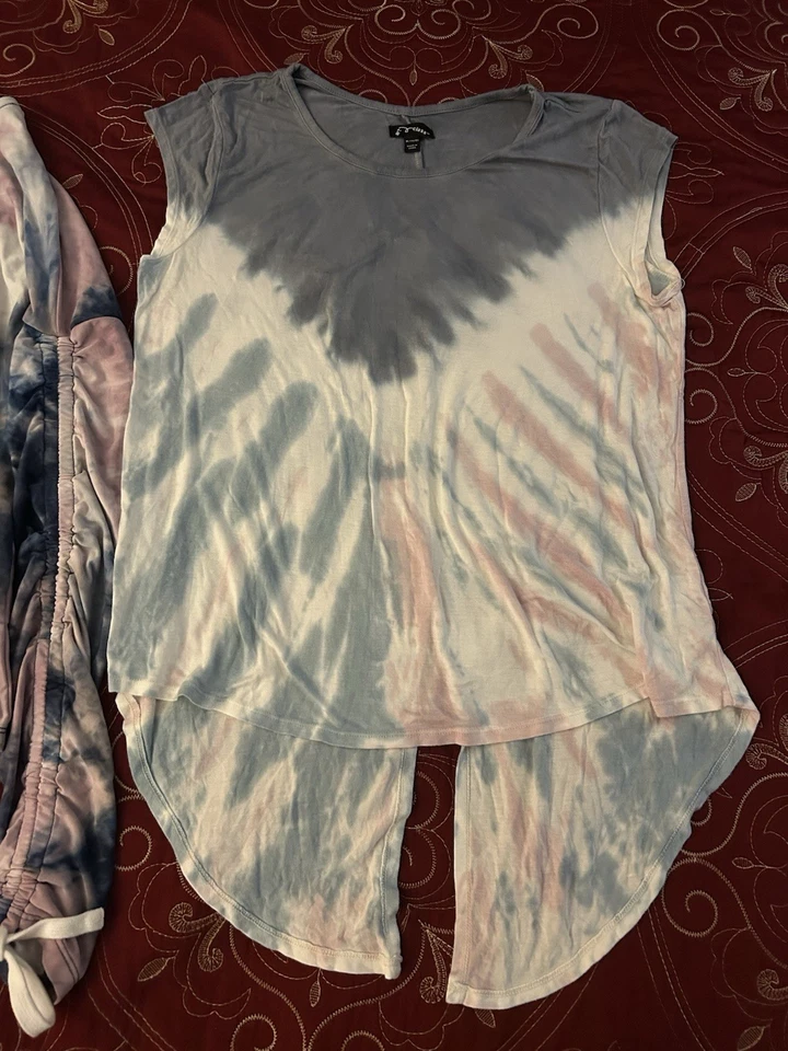 Corbata de muñeca Derek Heart para mujer M Tie Dye hippy corta y clase de arte XL rosa azul gris Foto 2 de 4