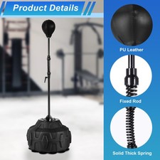 Punching Speed Bag w/Stand Boxing Reflex Ball...