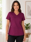 Dickies EDS Three-Way Stretch Scrub Top Women’s Large Burgundy V-Neck — photo 1