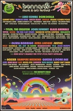 BONNAROO 2025 Ltd Ed RARE Poster! LUKE COMBS TYLER THE CREATOR OLIVIA RODRIGO