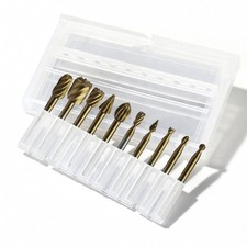 Set 10 Frese HSS Dorate Dremel 3.17mm Incisione Legno Metallo Rotary Tool