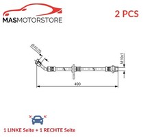 BREMSSCHLAUCH BREMSLEITUNG PAAR HINTEN BOSCH 1 987 481 520 2PCS A NEU