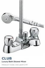 Bristan Value Club Chrome Plated Bath Shower Mixer Tap with Metal Heads 