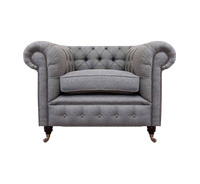 Wohnzimmer Sessel Luxus Polster Stoff Chesterfield Textil Sitz Neu Einrichtung