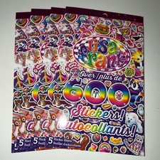 NEW Lisa Frank Sticker Books 4 Pack Lot Over 2400 Stickers Retro Rainbow 90's