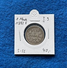 Kaiserreich 1 Mark 1883 F, J. 9, Silber, s-ss