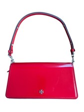 Tory Burch Emerson Patent Leather Convertible Crossbody Bag Warm Red Shinny sexy