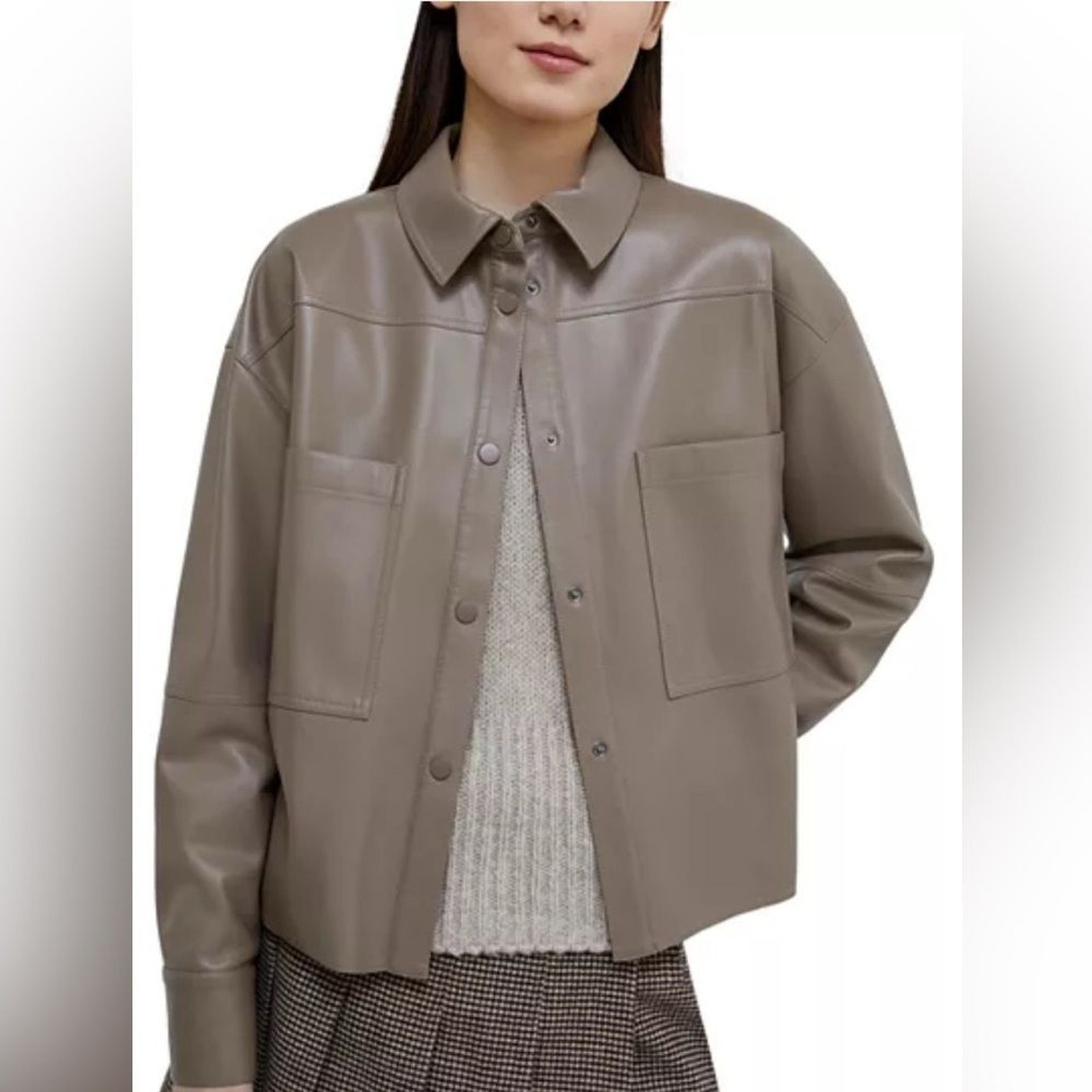 RRP US$260 Max & Co Sand jersey shirt jacket marmot SAND NWT M image 2