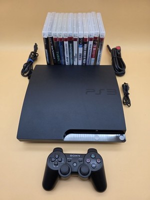 Sony PlayStation 3 - Slim 120GB Spielkonsole - Schwarz/ Controller/Spiele 