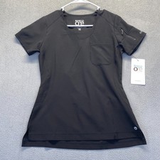 Barco One Women's Pulse Pocket Crew Neck Scrub XS. Black.