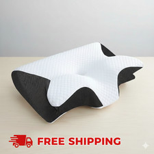 OrthoSleep Memory Foam Neck Pillow - Ergonomic Cervical Support for Pain Relief