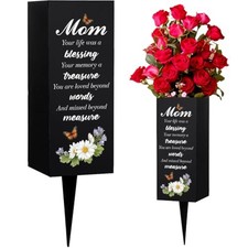 Cemetery Vases for Grave Mom Memorial Graves Flower Holder with Spike