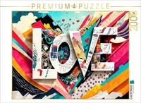 Calvendo Puzzle Colorful Torn Paper Design With Text Love | 2000 Pieces, Finishe