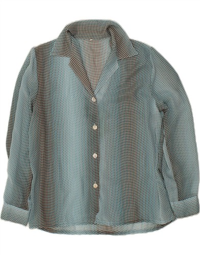 VINTAGE Womens Shirt UK 18 XL Blue Spotted CO03