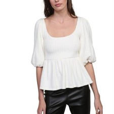 NWT Line & Dot Thea Baloon Sleeve Knit Top Si...