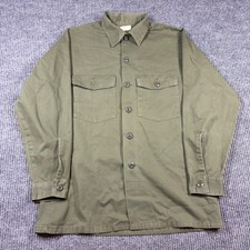 Vintage US Military OG-507 Utility Shirt Durapress Olive Drab 15.5x33 1977 Mens