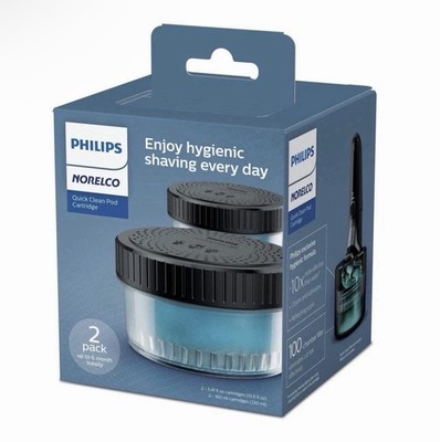 Philips Quick Clean Pod Cartridge 5.41 Fl Oz Pack of 2 Shaver Cleaning Solution