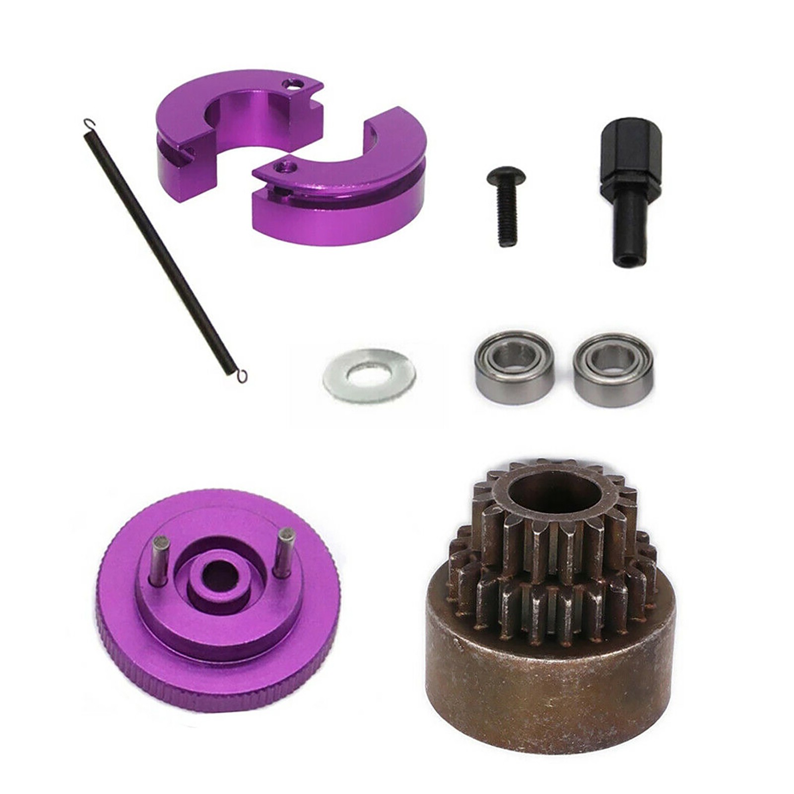 16-21T Double Gear Clutch Bearing Axle Set For HSP 94122 02023 1/10 Oil RC Car m