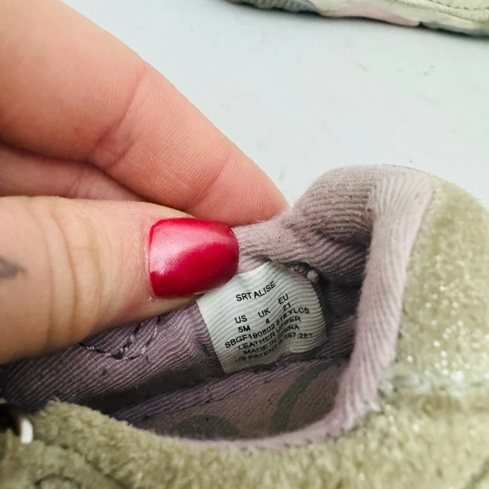 Stride Rite SRT Alise Kids Cream Mary Jane Shoes with Floral Accent Girls 5 - Image 3 of 4