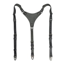 , Hipster Style Suspenders with Adjustable Straps, Full Grain Leather, Handma...
