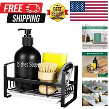 Sponge Holder for Kitchen Sink- Stainless Steel Kitchen Sink Caddy for Organi...