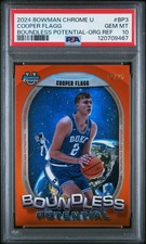 2024 Bowman Chrome U COOPER FLAGG Orange Refractor /25 PSA 10 MINT Mavericks RC