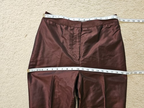 ALFANI Womens Petite Maroon Metallic 100% Silk Classic Pants & Blazer Suit Sz.8P - Picture 21 of 24