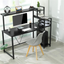 home office computer desk with hutch and 4-tier shelves bookshelf & cpu stand us