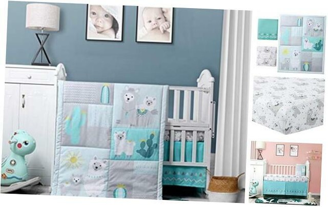 Baby Nursery Turquoise and Grey Crib Bedding Sets: La ...
