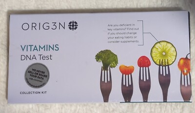 ORIG3N Genetic Home Mini DNA Test Kit, Vitamins collection kit  NEW, SEALED