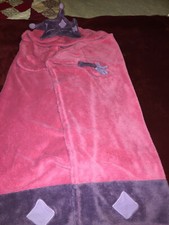 ^LIVING BETTER BRAND GIRLS WET TOWELL BATH ROBE PINK/PURPLE/CROWN USED