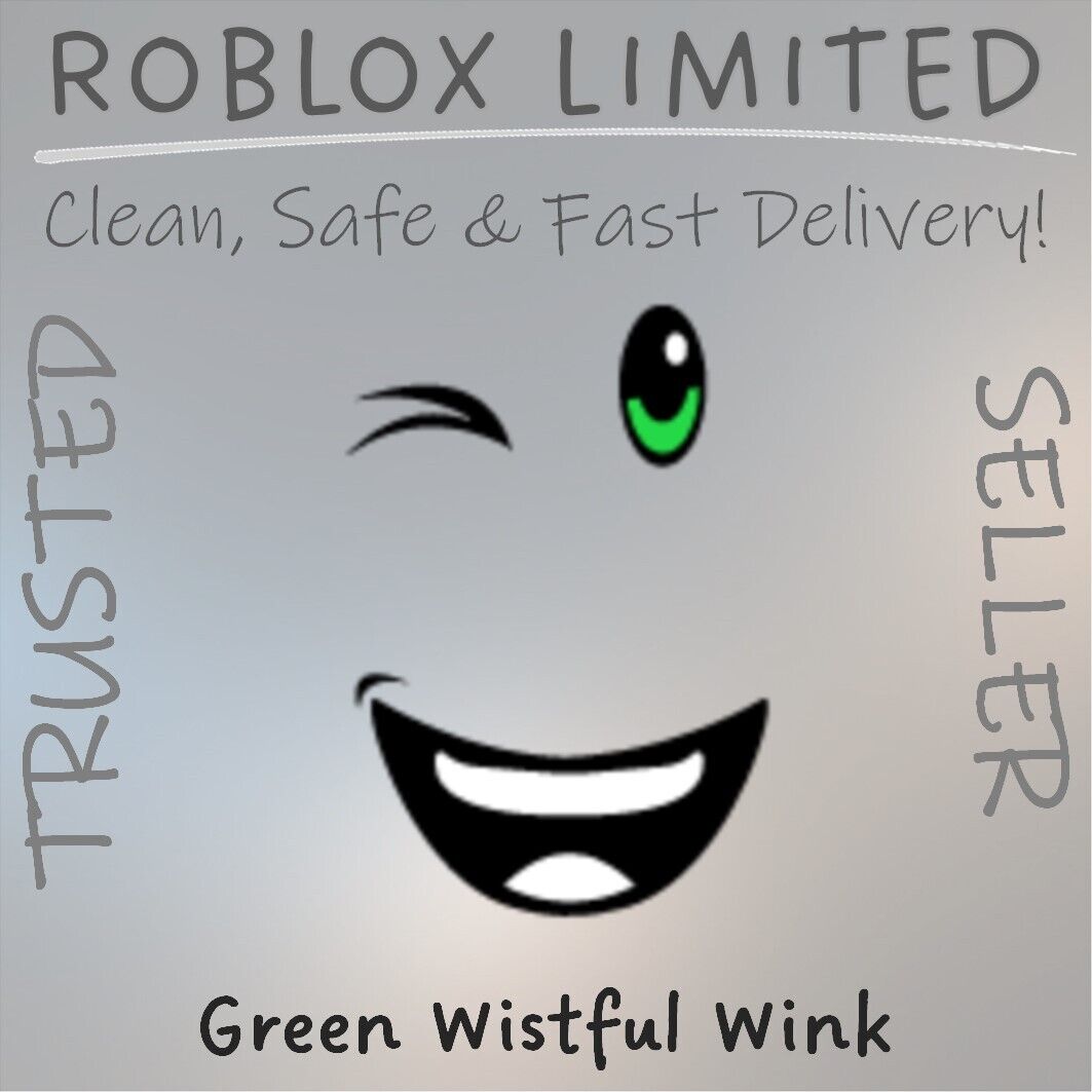 Roblox Limited U Face Green Wistful Wink, Video Gaming, Gaming