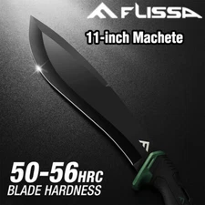 Flissa 11'' Machete Stainless Steel Tactical Survival Machete Knife w/Sheath USA
