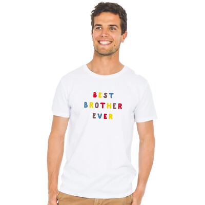 Herren T-Shirt Kurzarm weiß, BEST BROTHER EVER COLORIERT WAF