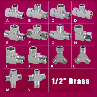 1/2'' Messing Gewindefittings Winkel / T-Stück / Y-Stück Rohrfitting Eckventil