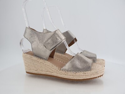 Eileen Fisher Womens Weslia Leather Ankle Strap Wedge Espadrille Sandals Size 11