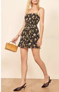 reformation floral mini dress
