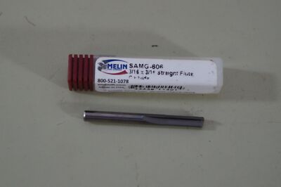 Melin SAMG-606 Carbide Straight Flute End Mill 3/16 x 3/16 - New