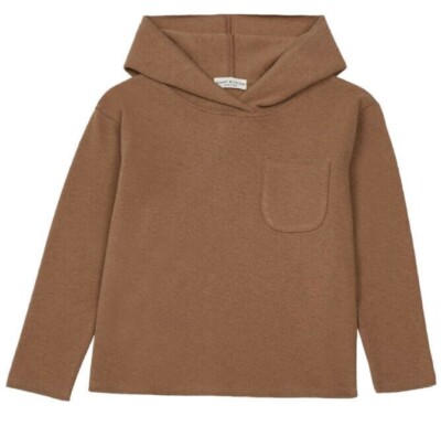 New Babe & Tess Recycled Knit Hoodie Camel 4T C