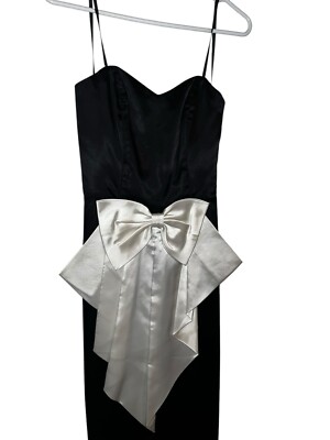 Vintage Roberta California Dress 80s Prom Evening Gown Black White Size 3/5  | eBay