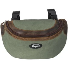 Tough1 Canvas Saddle Pouch w/ Leather Accents