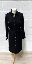 Select Women's Slub Viscose LS Shirt Dress Black IMW001 CP KH