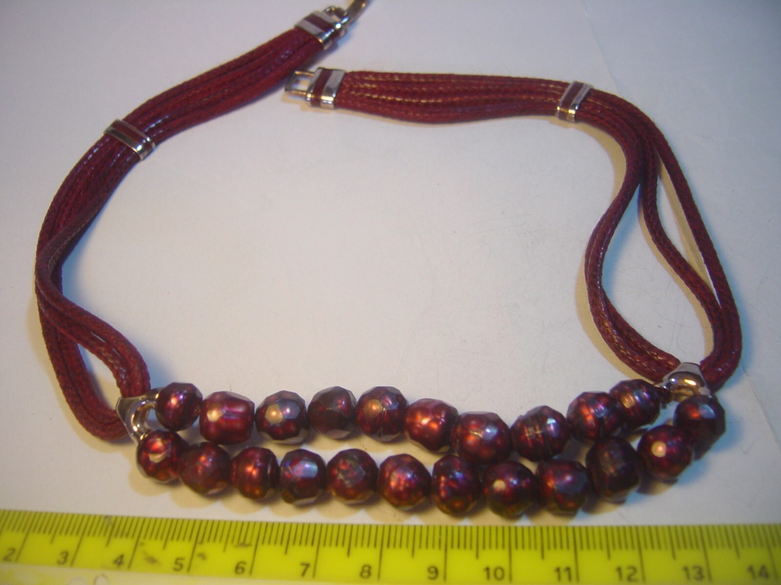 Solid Silver & Rose Gold Designer Necklace with S… - image 13