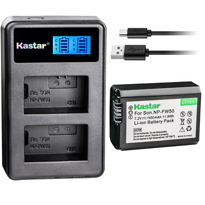 NP-FW50 BC-VW1 Battery & LCD Dual Charger for Sony ILCE-3000 Alpha a3000