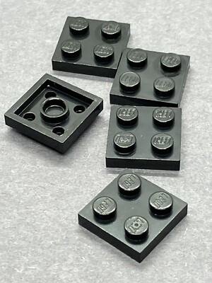LEGO 2x2 Black Plate Part 3022 (5pcs) - Vintage Black