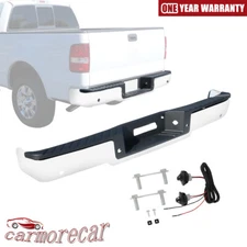 CHROME REAR STEP BUMPER FOR 2004-2006 FORD F-150 W/ SENSOR HOLES FO1103119