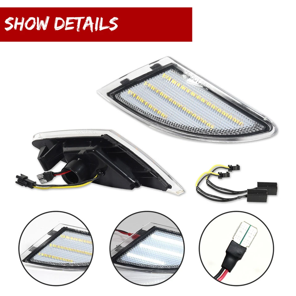 Clear Side Marker White LED Lamps for Mercedes Benz R251 R320 R350 R500 W251 R63 - Image 3 of 4